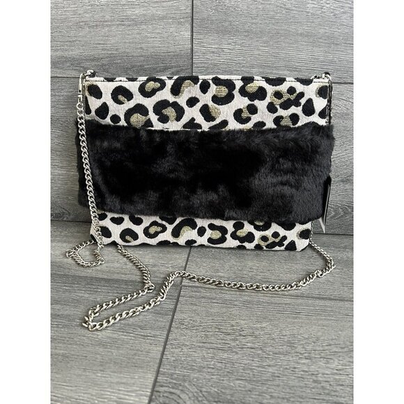 America and Beyond Faux Fur Convertible Clutch w/ Strap bag - Picture 10 of 10